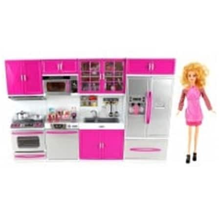 Snag-It Battery Operated Toy Doll Kitchen Playset With Toy Doll, Lights, Sounds SN2524374